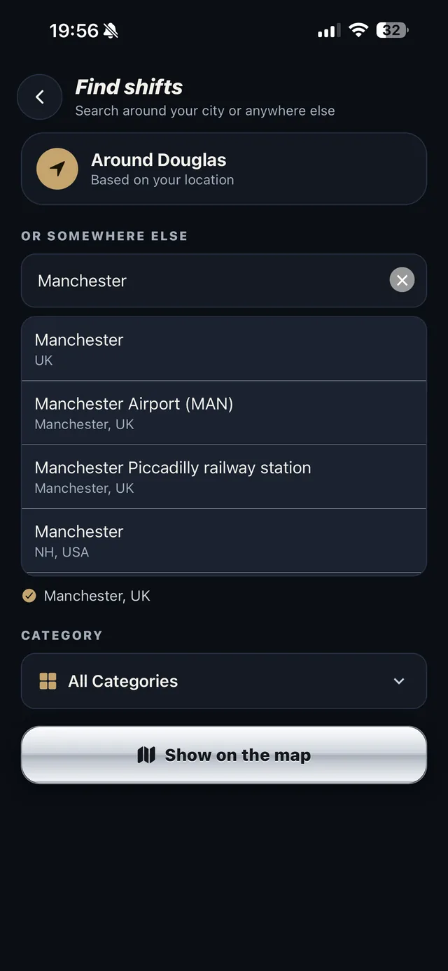 Find shifts around your city or anywhere else
